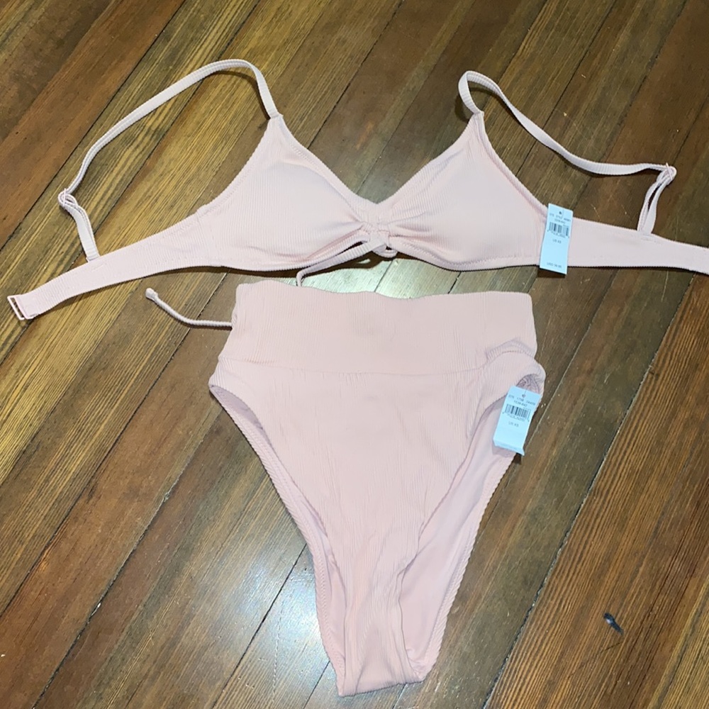 Aerie Ribbed Bikini Top & High waisted bottoms